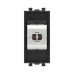 Компьютерная розетка RJ-45 без шторки модульная, кат.6А экранированная, Avanti, черный матовый, 1 модуль