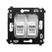 Компьютерная розетка RJ-45 в стену, кат.5e двойная, Avanti, белое облако