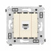 Компьютерная розетка RJ-45 без шторки в стену, кат.6 одинарная, Avanti, ванильная дымка