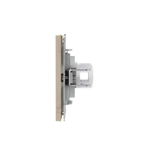 Компьютерная розетка RJ-45 без шторки, кат.5е двойная, KANT, ванильный марципан