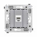 Компьютерная розетка RJ-45 без шторки в стену, кат.6 одинарная, Avanti, закаленная сталь