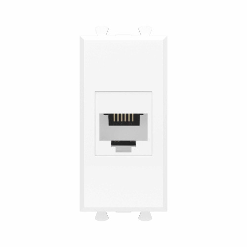 Телефонная розетка RJ-12 без шторки модульная, Avanti, белое облако, 1 модуль