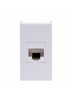 Компьютерная розетка RJ-45, кат. 5е, 8P8C, ЭУИ Вива (Viva), белая, 1модуль