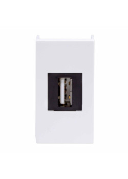 USB 2.0 розетка, ЭУИ Вива (Viva), белая, 1 мод.