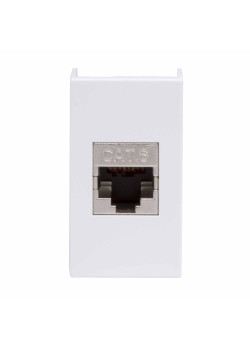 Компьютерная розетка RJ-45, кат. 6, экранированная, 8P8C, ЭУИ Вива(Viva), белая, 1 модуль
