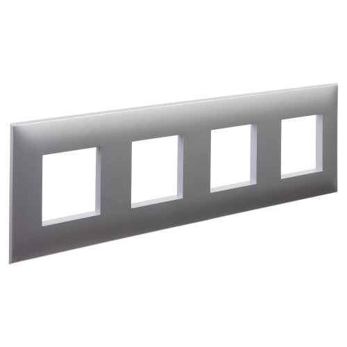 Рамка 4 поста (8 мод.), Avanti, закаленная сталь