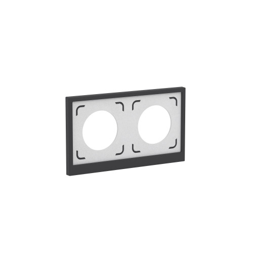 Рамка 2 поста IP44, KANT, черный уголь